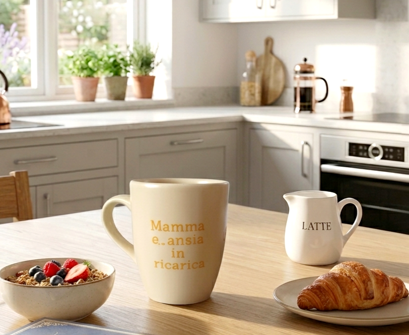 Tazza personalizzata con scritta in vinile