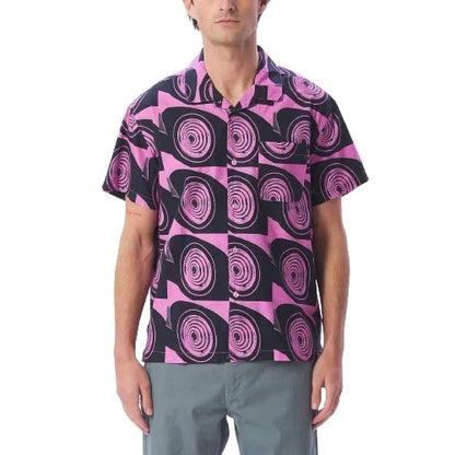Obey Camicia Uomo Manica Corta Rosa Multi Lankershim - 181210369