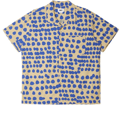 Obey camicia manica corta in cotone woven Connect 181210386 irish cream multi