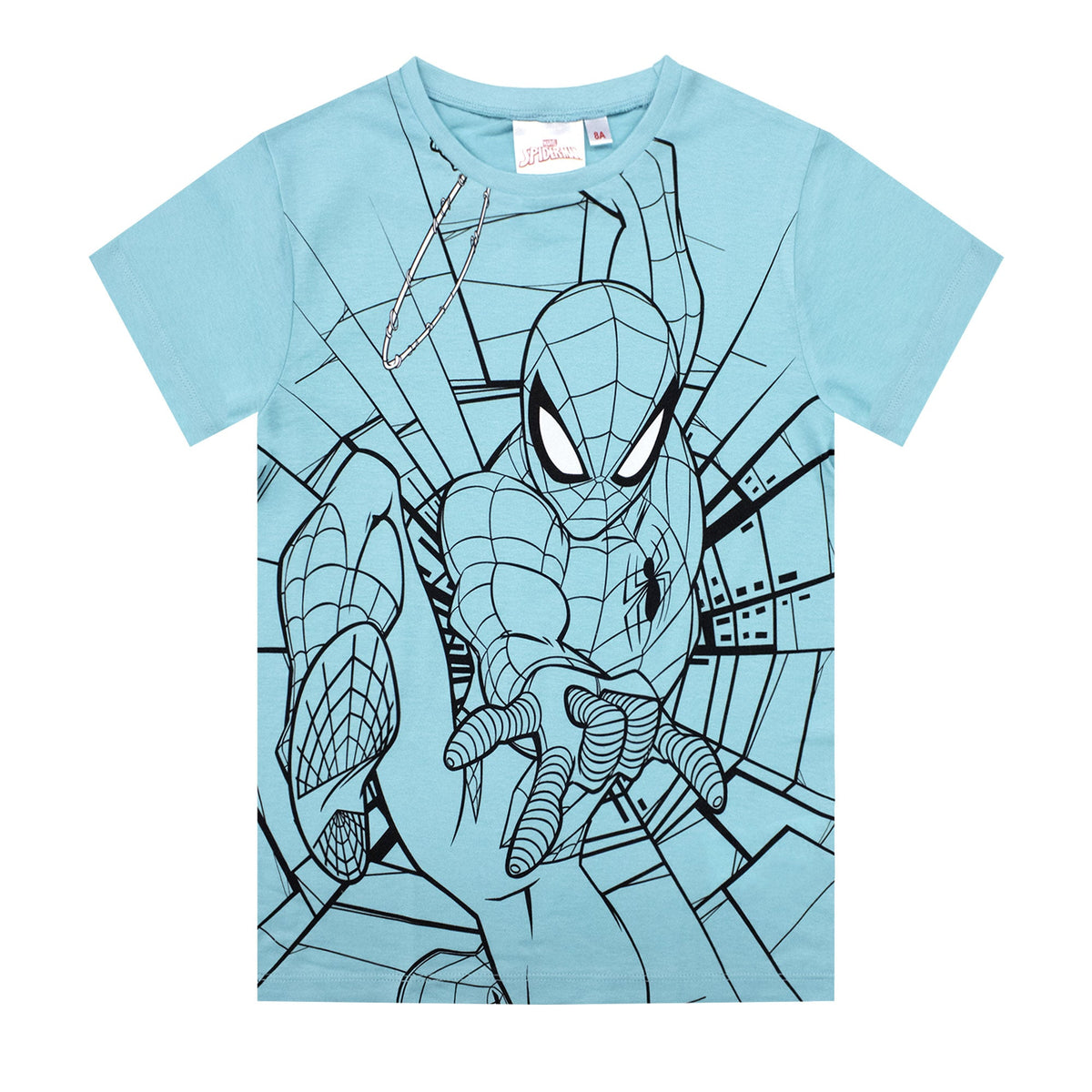 Maglietta Marvel Spiderman t-shirt in cotone stampata bambino da 3 a 8 anni 1830