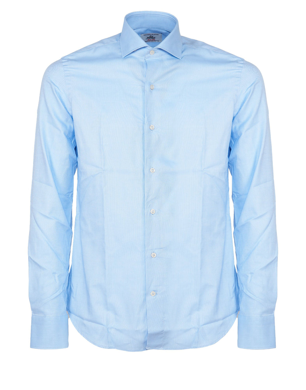 CAMICIA AZZURRA CON POLSINO ROTONDO