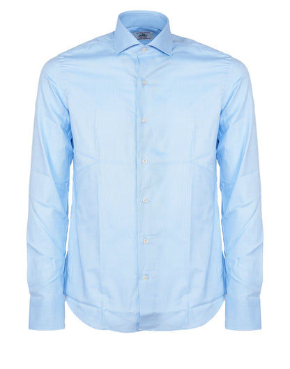 CAMICIA AZZURRA CON POLSINO ROTONDO