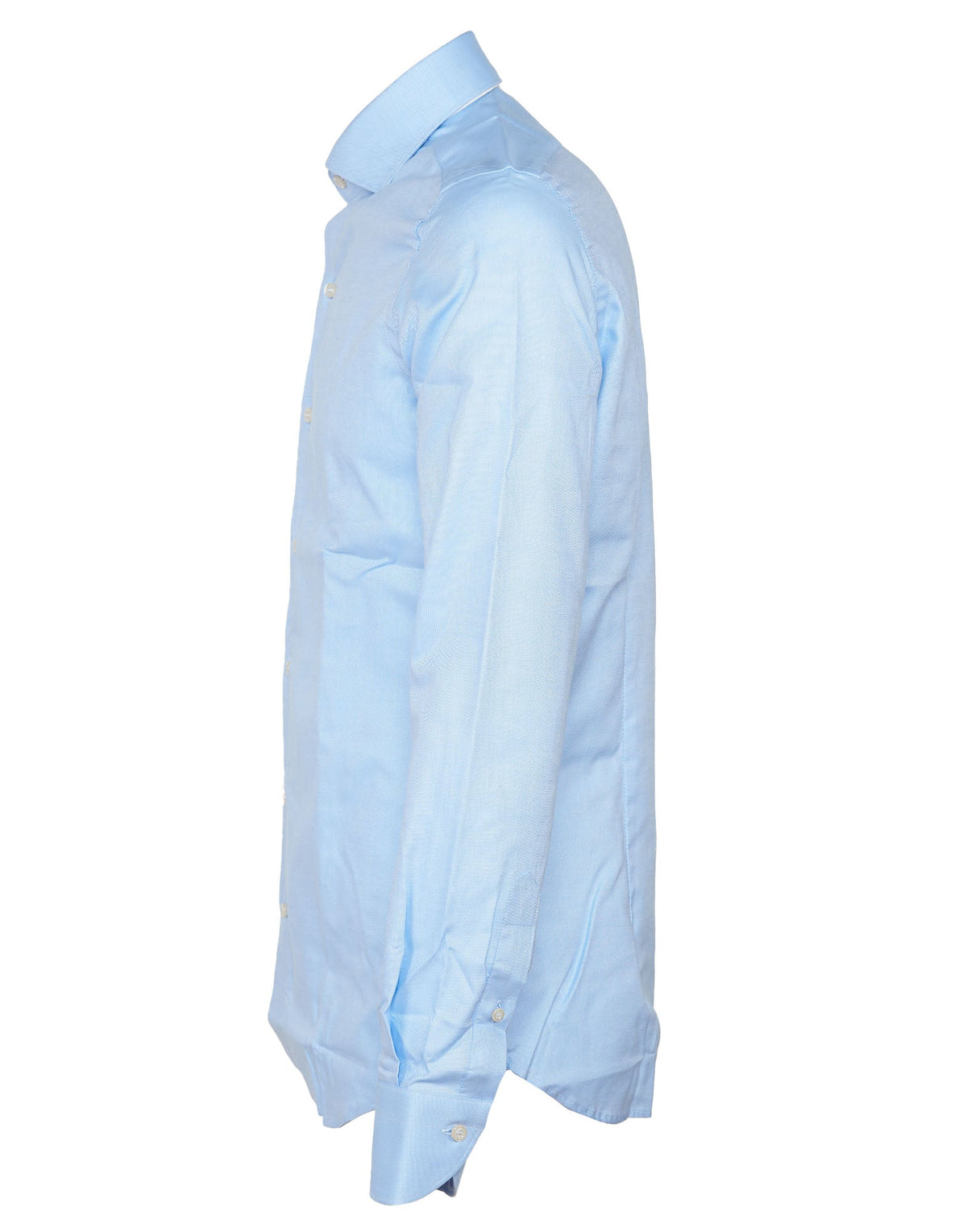 CAMICIA AZZURRA CON POLSINO ROTONDO