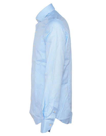 CAMICIA AZZURRA CON POLSINO ROTONDO