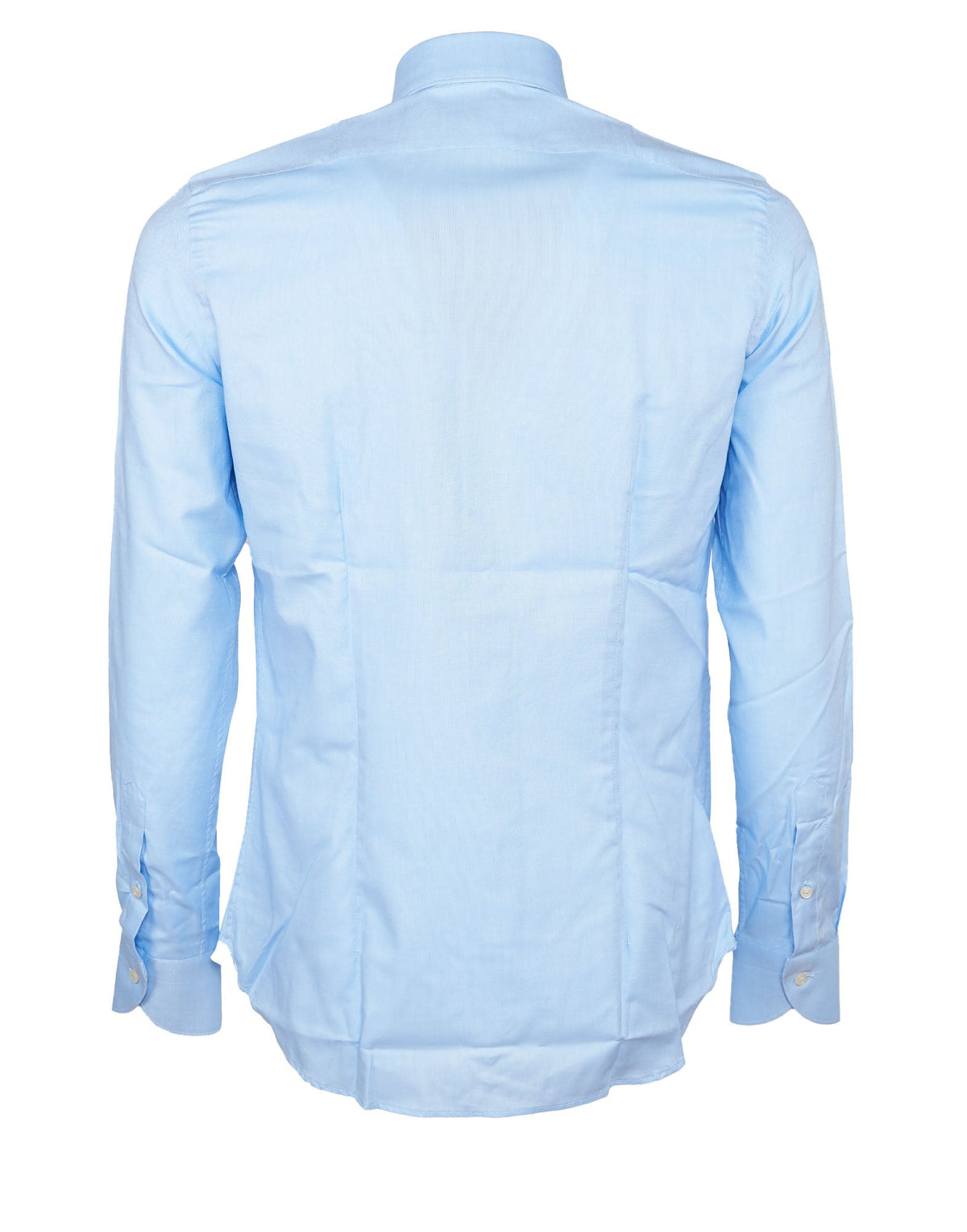 CAMICIA AZZURRA CON POLSINO ROTONDO