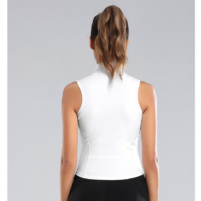 Gilet da donna con cerniera a collo alto per fitness