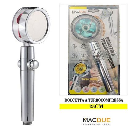 Turbo-Hochdruck-Duschkopf, um 360° drehbar, turbogeladene Handbrause