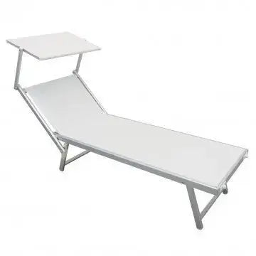 Lettino Jesolo Bianco: Alluminio Resistente, cm 183/189x61x38