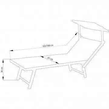 Lettino Jesolo Blu: Alluminio Resistente, cm 183/189x61x38
