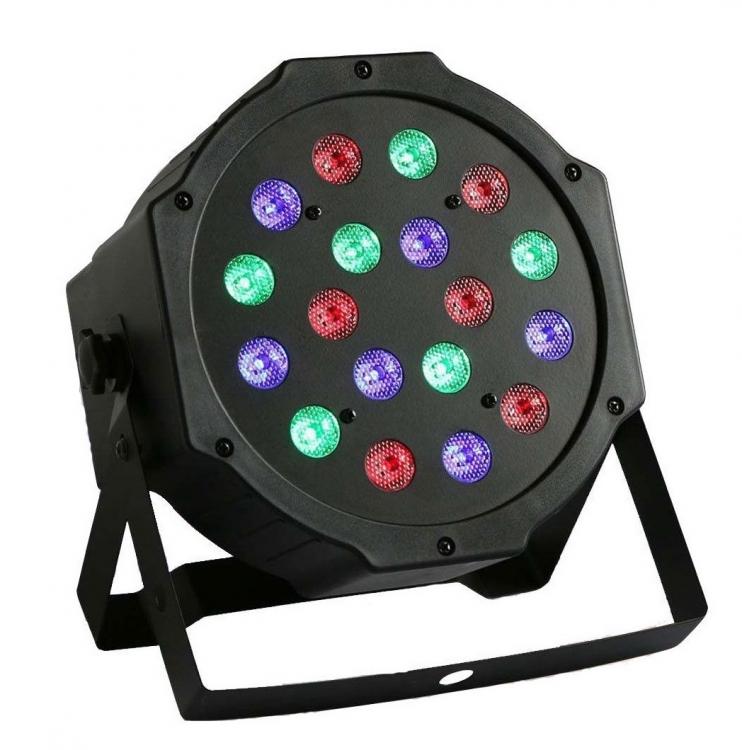 PAR-Strahler RGB 18 LEDs hohe Helligkeit DMX 512 Stroboskop Wash programmierbar Diskothek