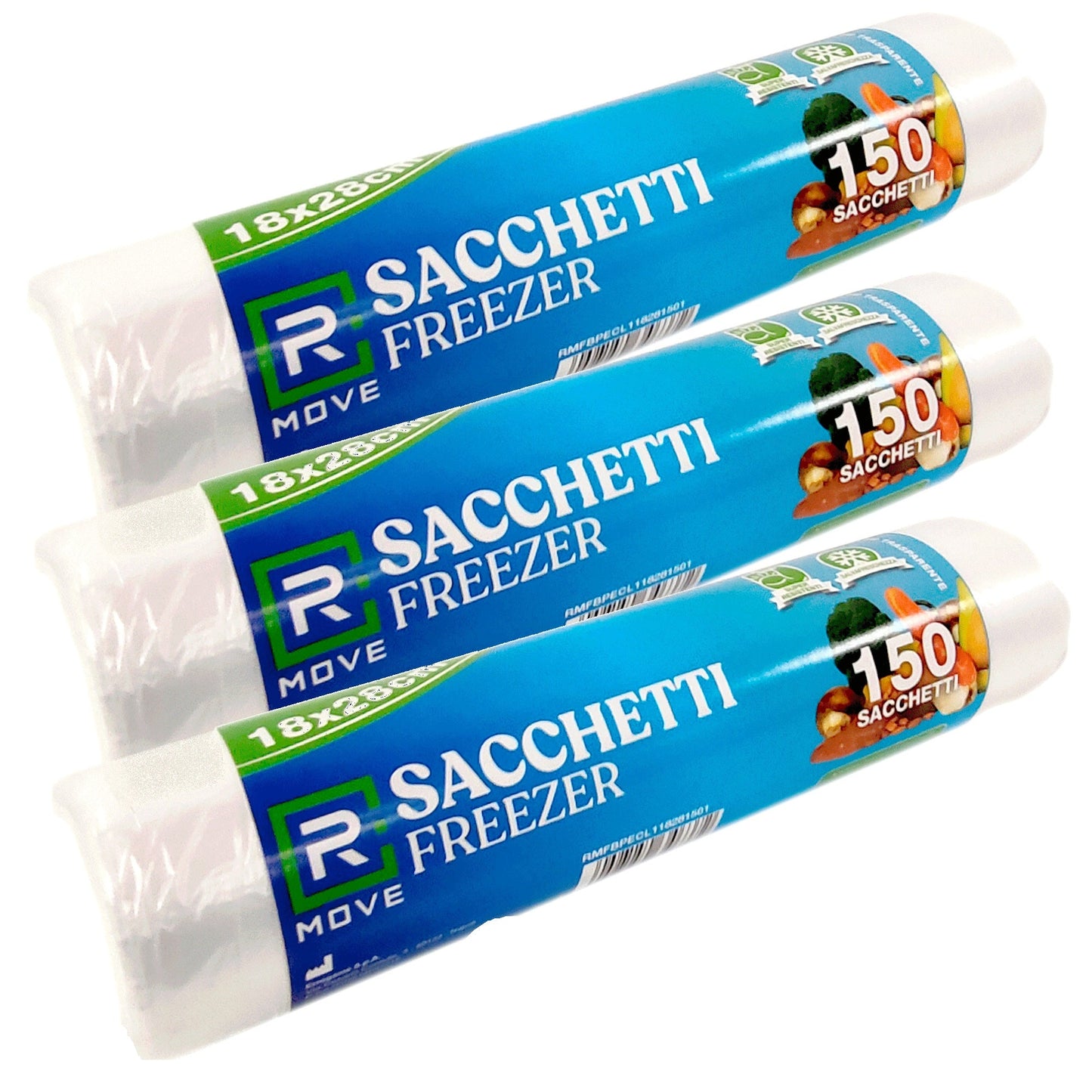 3 Rollen à 150 Beutel 18x28 Gefrierbeutel für Lebensmittel Gefrierschrank Kühlschrank