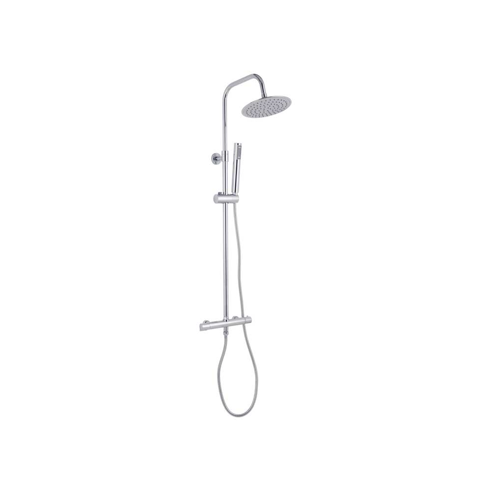 Set colonna doccia monogetto Florida tonda con miscelatore termostatico cromo — Cardinale Professional