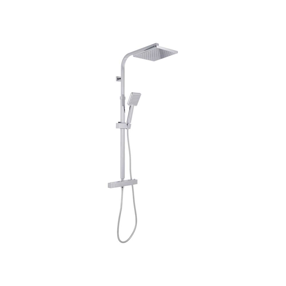 Set colonna doccia monogetto Square quadra con miscelatore termostatico cromo — Cardinale Professional