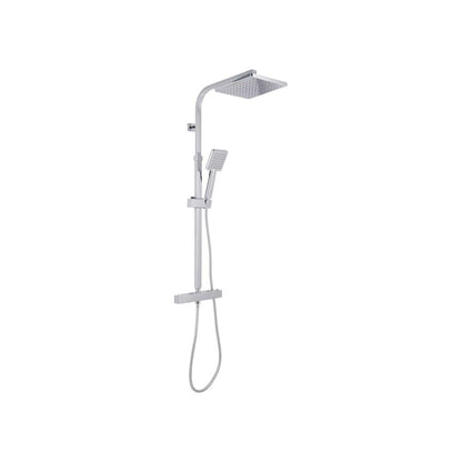 Set colonna doccia monogetto Square quadra con miscelatore termostatico cromo — Cardinale Professional