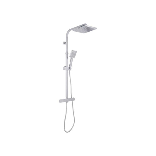 Set colonna doccia monogetto Square quadra con miscelatore termostatico cromo — Cardinale Professional