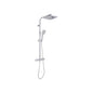 Square single-spray shower column set with thermostatic mixer, chrome — Cardinale Professional