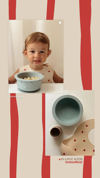 Ciotola in silicone 3D cuore con coperchio