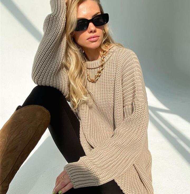 Maglione oversize lavorato a maglia da donna