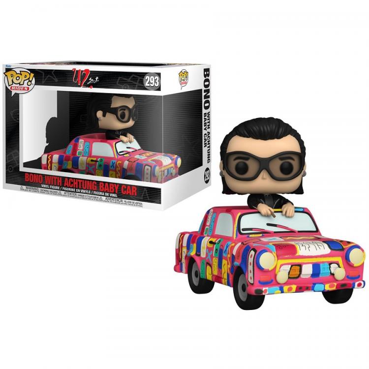 Funko Pop ! Rides U2 Zoo Tv - Bono With Achtung Baby Car (293) Vinyl Band Music