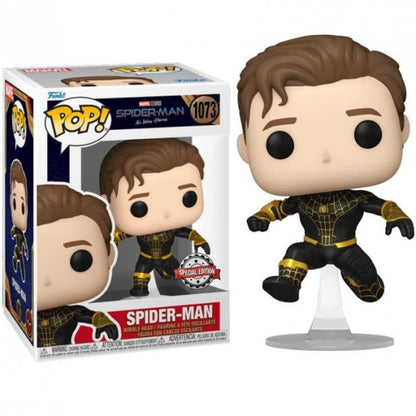 Funko Pop ! Spider Man No Way Home - Spider-Man 1073 Tuta Nera Oro Unmasked