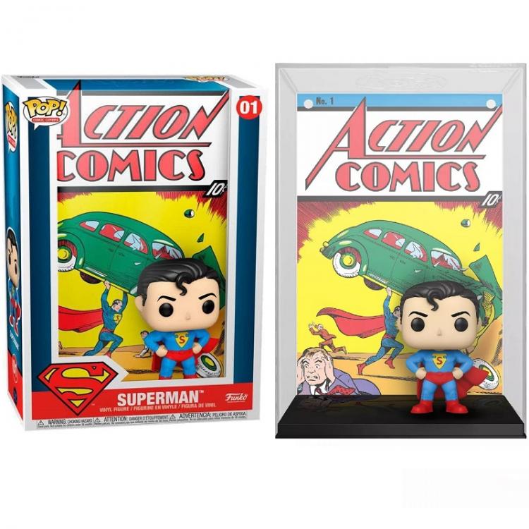 Funko Pop ! Dc Comic Cover Superman - (01) Action Comics Figure Da Collezione