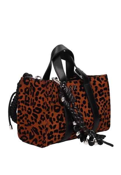 Mini Bag SUN68 in Camoscio Animalier – Borsa a Mano con Charm Donna