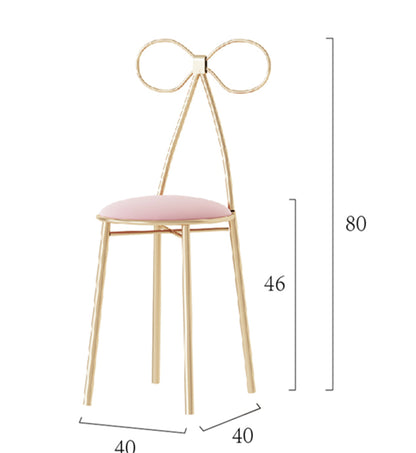 Schmetterlingsstuhl aus rosa Samtstoff mit goldenem Eisengestell
