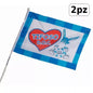 2x Flag with Pole Napoli Fan 100% Champions of Italy Scudetto Loop 40x60cm