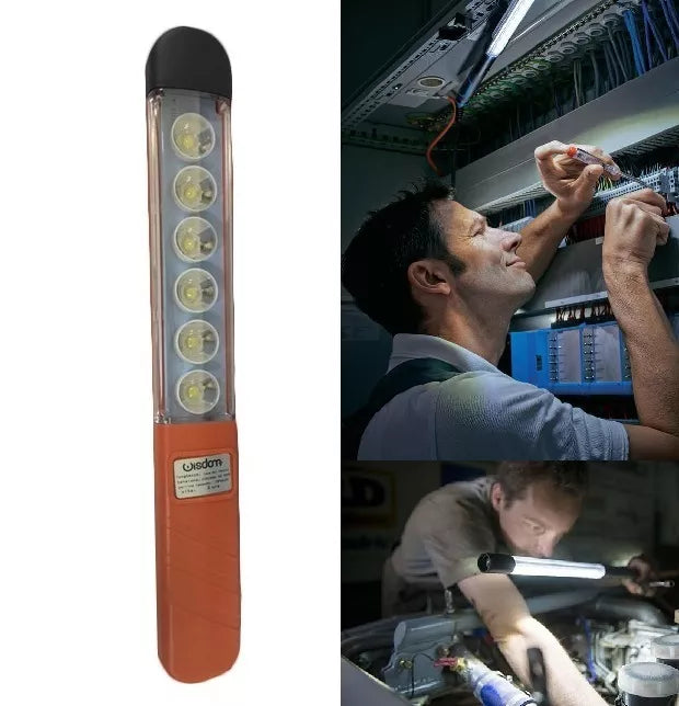 Werkstattlampe Taschenlampe Haken-Magnet Tragbar 6 LED Wiederaufladbar Arbeitsscheinwerfer