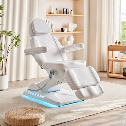 Professionelle elektrische Liege für Kosmetik und Massagen – Verstellbar, mit LED-Beleuchtung, aus PU-Leder