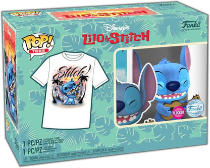 Funko Pop! + Tees Disney Lilo & Stitch Flocked Figur - T-Shirt S Neu