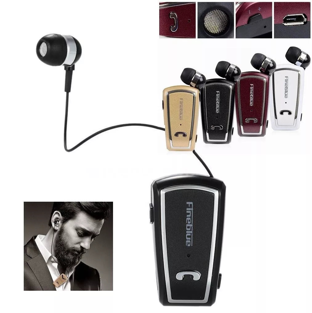 Universelles Bluetooth Stereo Multipoint Headset mit einziehbaren Kopfhörerkabeln