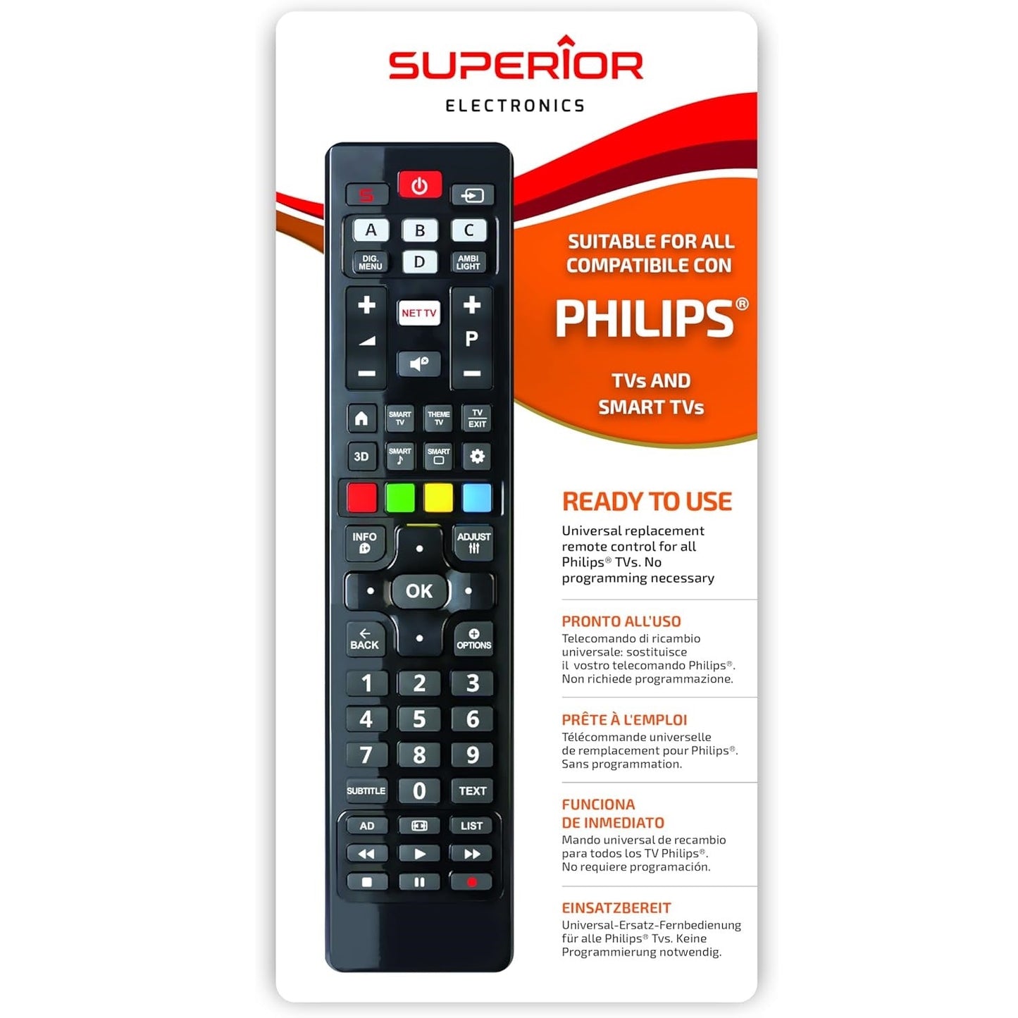 Universal-TV-Fernbedienung Smart TV Philips 3D Superior Kompatibel für Philips