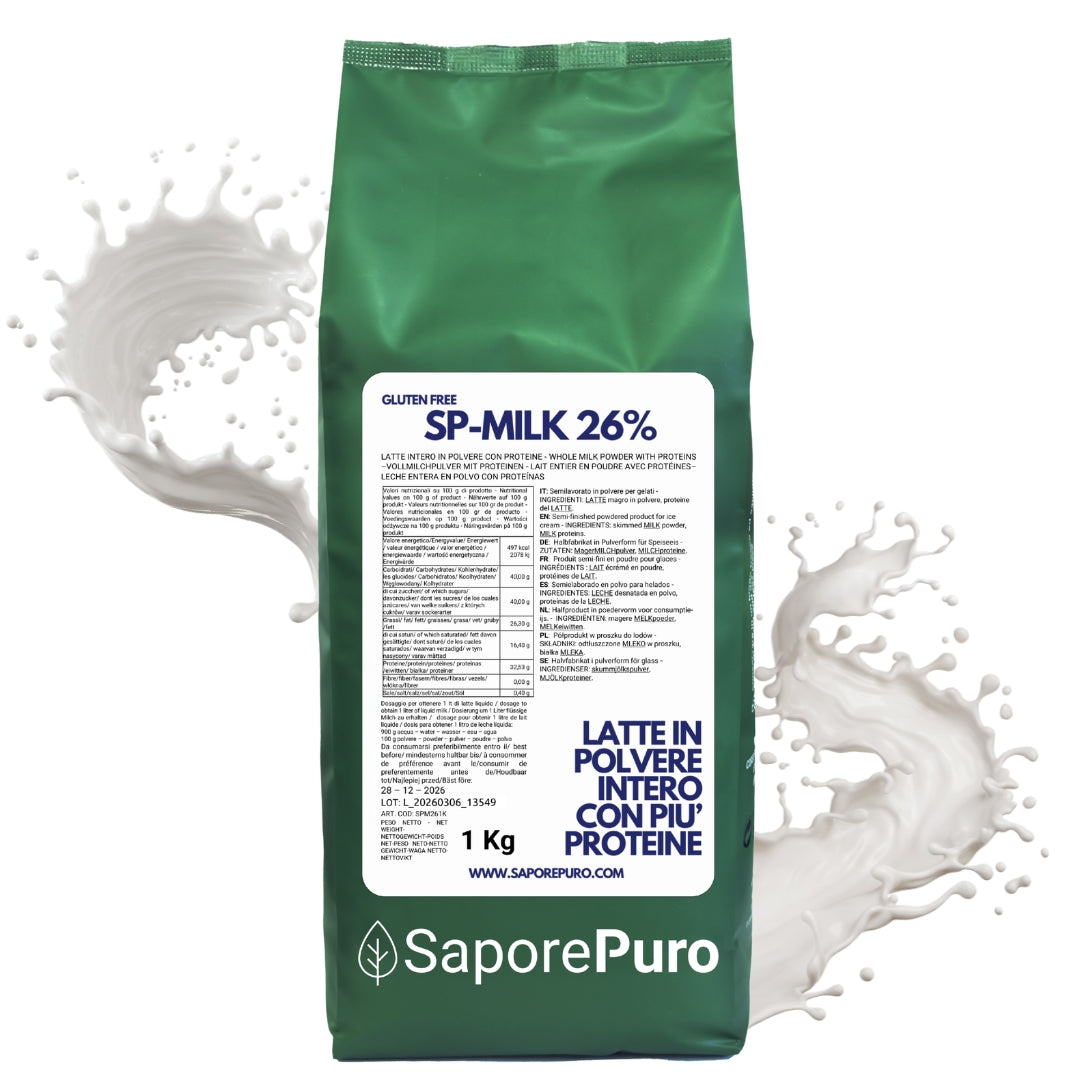 Latte intero Polvere con più Proteine - sostituto del Latte in Polvere per Gelati, Pasticceria e altri uso - SP MILK