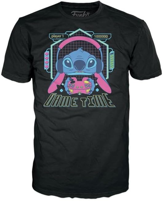 Funko Pop! + T-Shirts Disney Lilo und Stitch – Stitch Gamer mit Frosch Figur 9cm