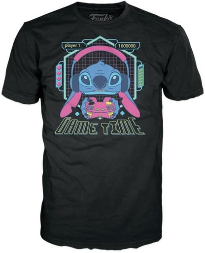 Funko Pop! + T-Shirts Disney Lilo und Stitch – Stitch Gamer mit Frosch Figur 9cm