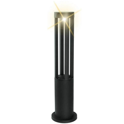 Lampione Giardino Lampada 12W Led Per Esterno Nero Lampioncino Luce Fredda Es28