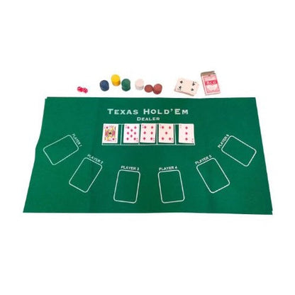 Tischdecke für Pokertisch Texas Blackjack Jetons Karten Grün 60X90