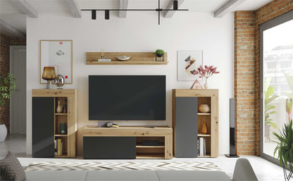 Mobile Soggiorno Leo in Rovere Nodi/Bianco Artik 260x41x103h