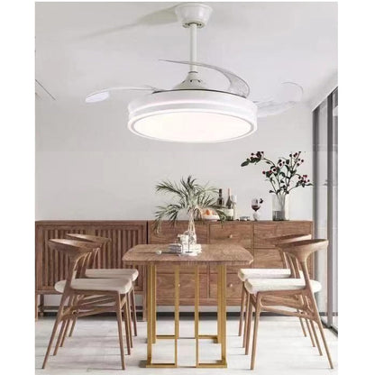 Ventilatore Da Soffitto E Plafoniera 40W Lampadario Led 3 Pale Wifi Telecomando