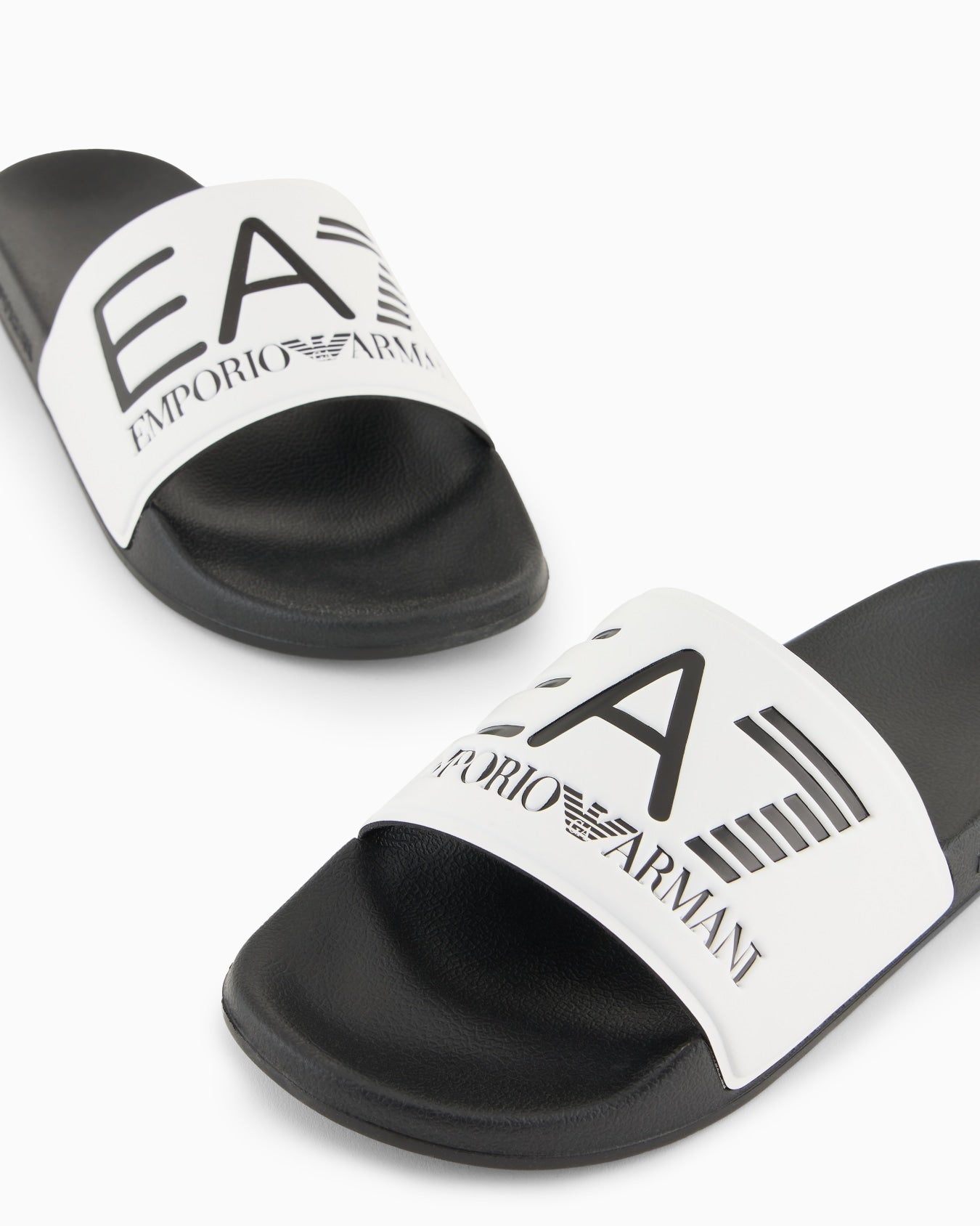 EA7 Emporio Armani Slides Maxi Logo Total White Unisex - 7X000108 AF15118 MZ096