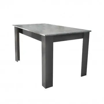 Tavolo Gemma Antracite e Grigio Scuro Effetto Cemento cm 160/200 x 90 x 75 h