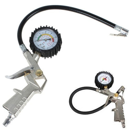 Reifenfüllpistole mit Manometer und Klemmanschluss