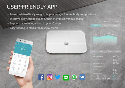 Huawei Smart Waage, intelligente Personenwaage, AH100 Bluetooth digitaler Körperfettanteil