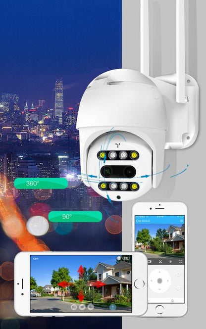 Telecamera Ptz Ip Wifi Zoom 10X Videosorveglianza Led Visione Notturna A Colori
