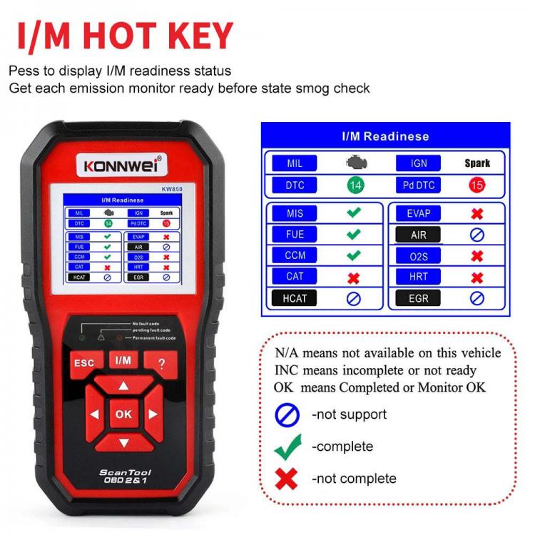 OBD2 II Scanner Konnwei KW850 Kfz-Diagnosegerät Fehlerausleser