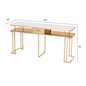 Tavolo per Unghie - Struttura in Metallo Resistente, Design Elegante, Piano in Marmo, Ampio Spazio, Montaggio Facile. singola(40 * 120 * 78CM, oro).doppia(40 * 160 * 78CM, oro)…