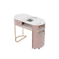 Luxury Light Nail Table with Single Hoover Marble Top