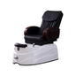 Reclining electric pedicure massage chair supplied with a foot bath.