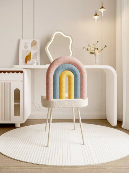 ✨ Regenbogen-Loungesessel Weich | Bezug aus Bouclé-Stoff Die magische Note für Ihren Maniküresalon ✨